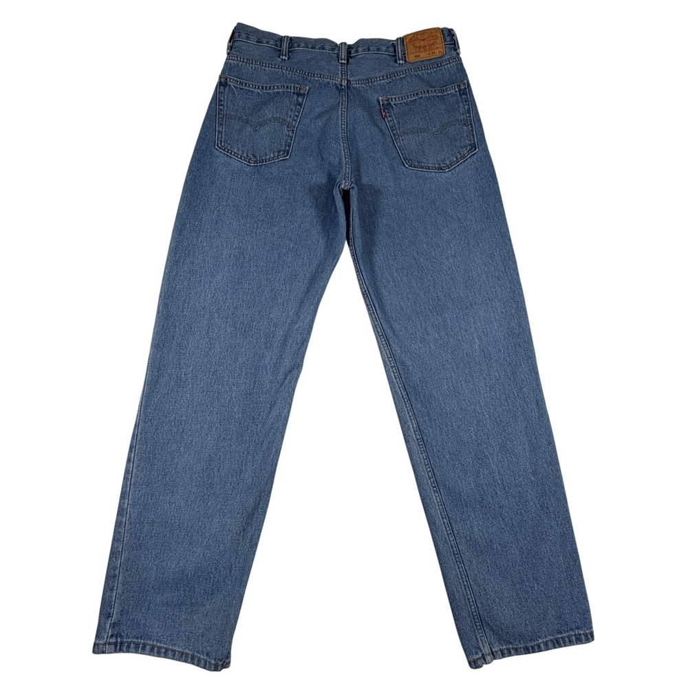 Levis 550 Relaxed‎ Fit Jeans Mens 38x34 Blue Medium Wash Denim Cotton 00550-0040